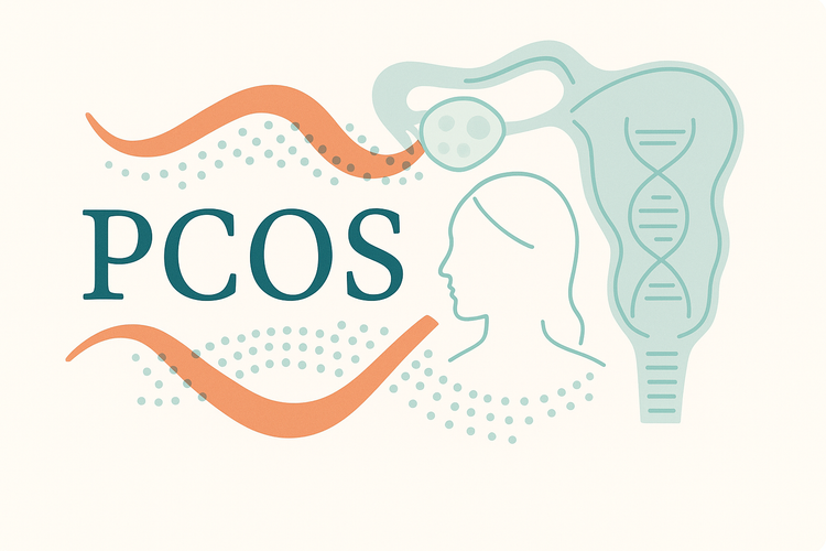 PCOS Awareness photo with female reproductive system